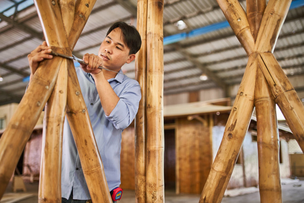 Bamboo craftsmanship photographed for the Bamboo Living marketing library