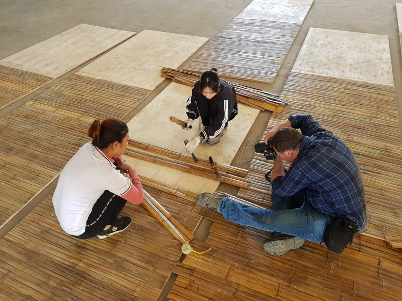 Crew working through the shot list at the workshop