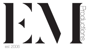 Logo for EM Productions video production and photography in Vietnam, Singapore, Seoul, Shanghai, Cambodia, Tokyo and Laos